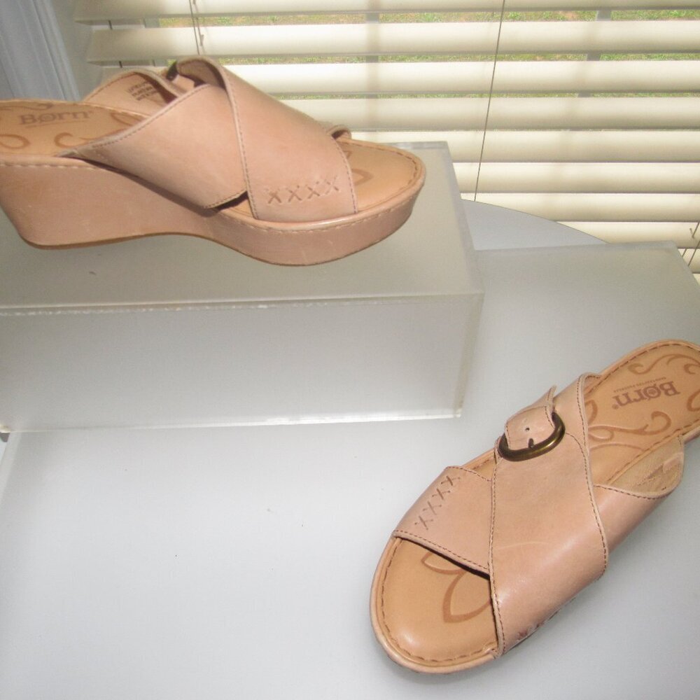 BORN Mai Wedge Sandals | Natural Leather Boho Comfort | Size 8M - Picture 2 of 6